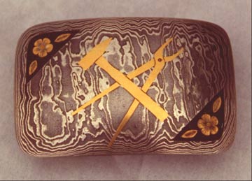 Damascus Belt Buckle made by Brian Lyttle