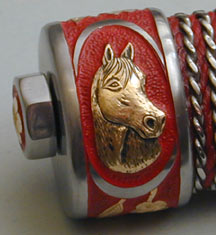 Brian Lyttle Custom Knifemaker: Dress Knife/View of Horse on Pommel