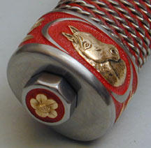 Brian Lyttle Custom Knifemaker: Dress Knife/View end of Pommel