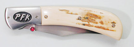 Brian Lyttle Custom Knifemaker: Liner Lock version of "The Edge" folder with client initials (closed)