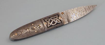 Brian Lyttle Custom Knifemaker: Damascus Knives - Other side of Damascus Folding Sgian Dubh