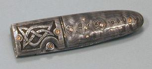 Damascus Folding Sgian Dubh shown closed