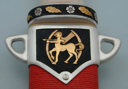 Brian Lyttle Custom Knifemaker: Dirk - locket on sheath and guard on dirk