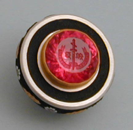 Brian Lyttle Custom Knifemaker: Dirk - Pommel with itaglio cut and faceted thistle cut corundum