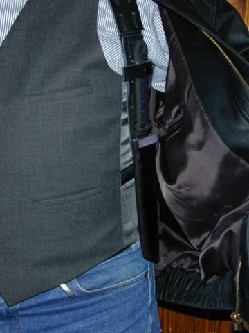 Brian Lyttle Custom Knifemaker: Tanto; jacket open - closeup